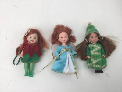 Barbie Kelly Club Christmas Doll Figure Ornaments Set of 3 Jenny Lorena Chelsie