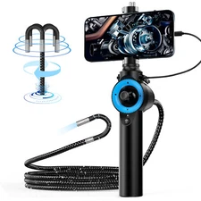 Oiiwak 360° Endoscope Camera 1080P Snake Borescope Inspection with 8 LED Light