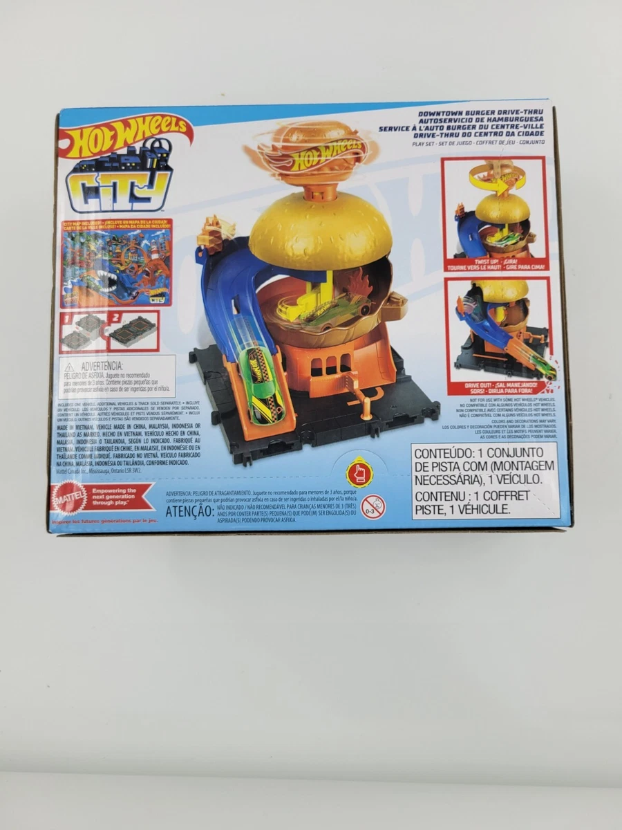 Pista Hot-Wheels City Drive Thru Do Hamburguer Mattel Hdr26 na