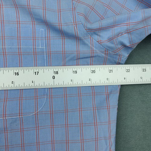 Brooks Brothers Regent Hemd Herren 15,5-32 blau rot Glen Plaid bügelfrei Supima - Bild 7 von 9