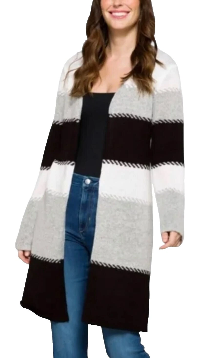 Кардиган черный полосатый свитера для женщин