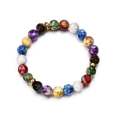 7 Chakra Stein Armband Yoga Balance Energie Perlen Vulkan Stein Armband Schmuck
