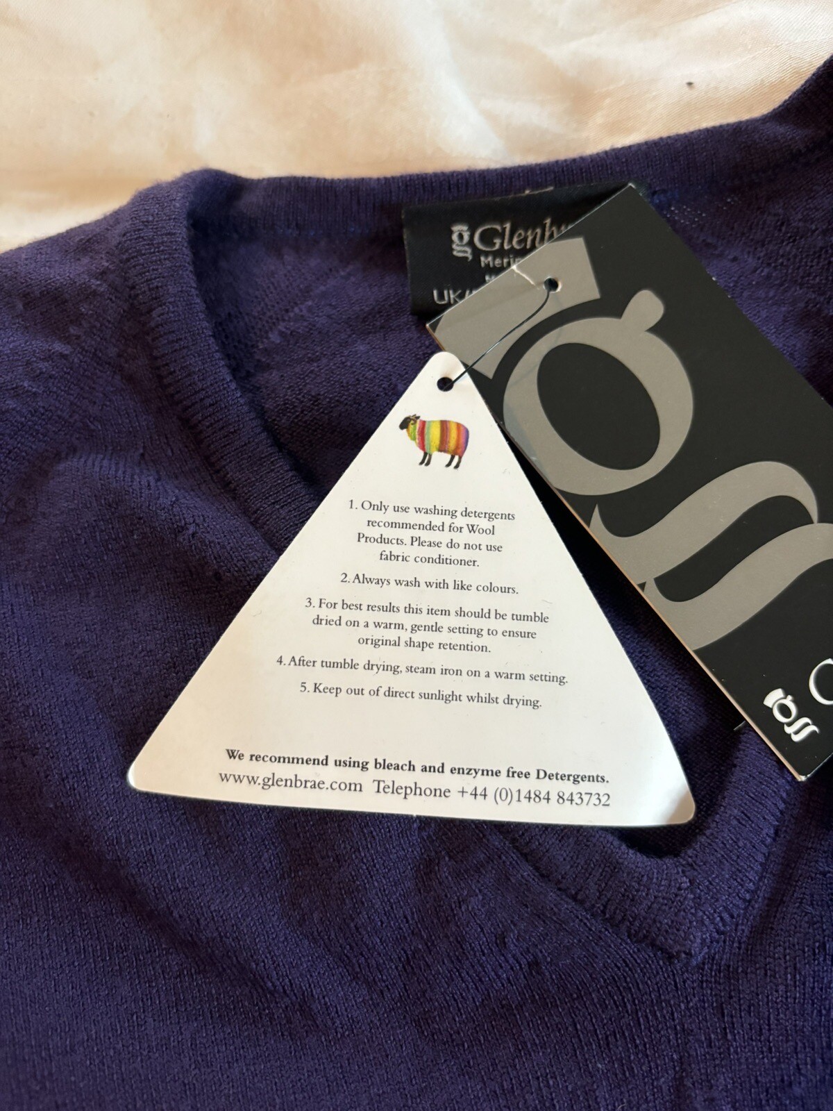 Glenbrae ‘Woburn’ Men’s Golf Jumper Purple Size UK L Merino Lambswool