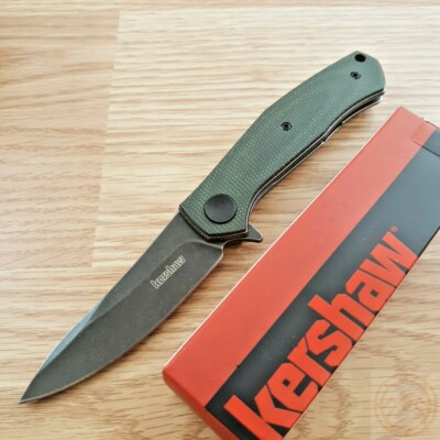 Kershaw Concierge Folding Knife 3.25'' D2 Tool Steel Blade Green Micarta Handle