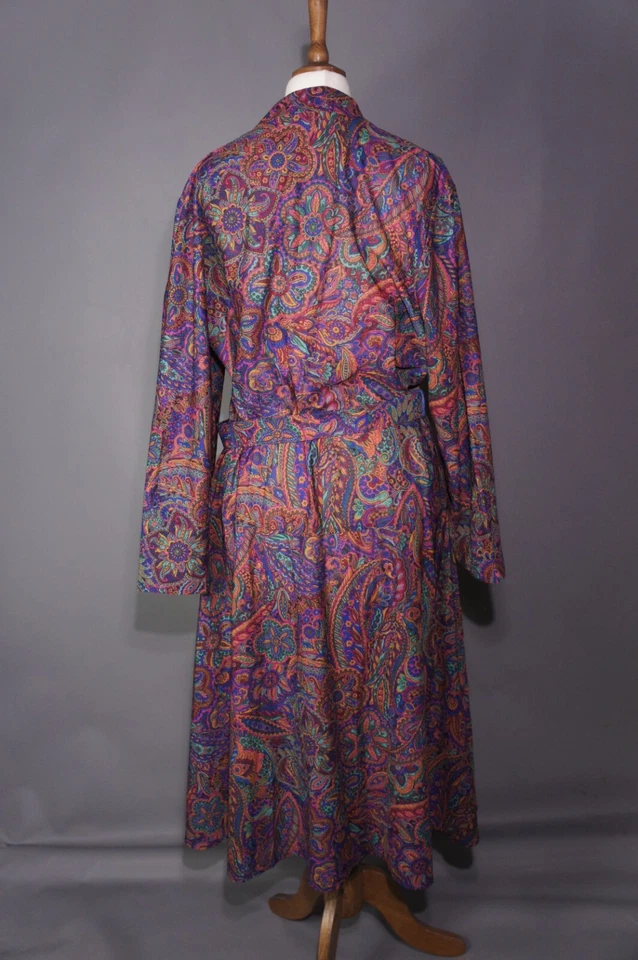 Vintage Marks & Spencer - Size 14 - Psychedelic Paisley Floral Dress with Belt - Image 4 of 4