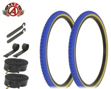 ALTA Bicycle DURABLE Tires 24" x 1.75" Blue/Gum Sidewall COMP III BMX 8PC SET.