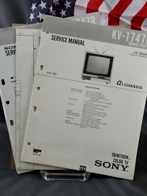 Original Sony Service Manual KV-1747R RM-707 Trinitron Color TV Lot FAST SHIP