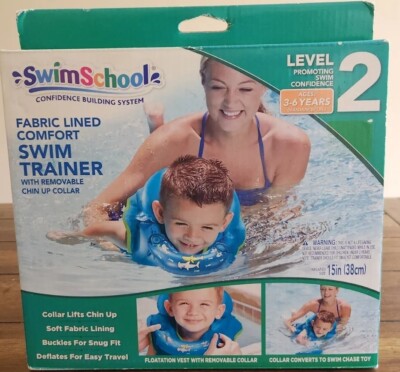 Swimschool Fabric Lined Comfort Swim Trainer Level 2 Swimming Vest Blue One size