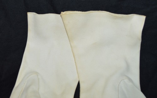 Beige Off White Cotton Driving Dress Gloves Vintage Size Small - Picture 7 of 10