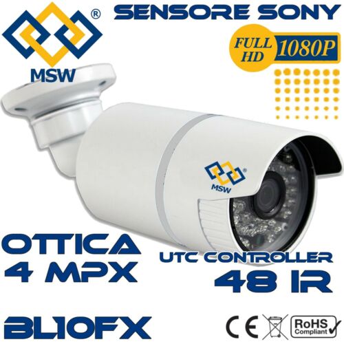 Telecamera Bullet AHD 4MP 1080P Sensore Sony IMX322 3.6mm 30/40 Metri IP66 UTC - Afbeelding 1 van 5