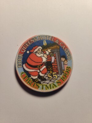 Four Queens Casino, LV. $5 'Christmas 1998'' chip. LTD.  IT is ''HARD TO FIND''.