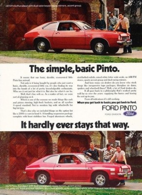 1973 Ford Pinto Original Advertisement Print Art Ad A69 Runabout Racing ...