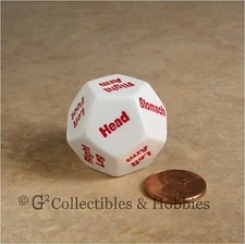 NEW D12 Body Hit Location Die RPG Game Dice 12 Sided Koplow 28mm 