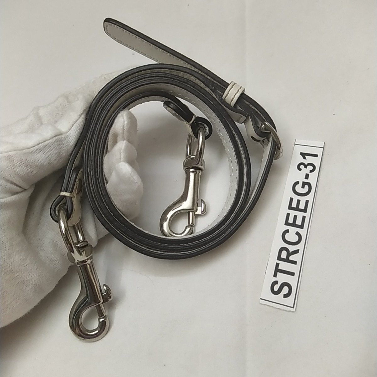 White Leather Replacement Strap W/ Silvertone Spr… - image 5