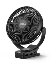 xasla 10000mAh Portable Clip on Fan, 9.8 inch* 8 inch,Rechargeable Battery Op...