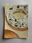 ACEO Original Abstract Food Acrylic Painting on Paper, Small, Bagel — photo 1