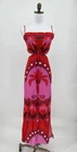 Johanna Ortiz Red Woven Linen Tropical Print Special Wilderness Maxi Dress Sz 4