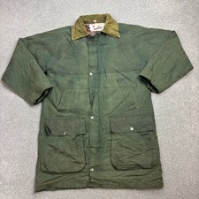 Wax Jacket Womens Large Green Hunting Country Outdoors Waterproof Coat Lady*