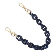 Acrylic Purse Strap 15 Inch Chain Handle Straps for Handbags Dark Blue/White