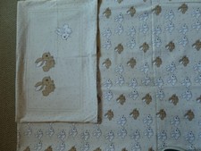 2-teiliger Kinderbettbezug braun-beige mit Häschenmotiv, Größe ca. 100x130cm
