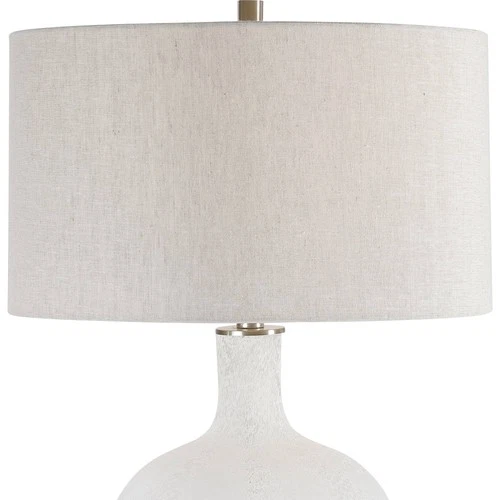 Modern Table Lamp 29 3/4" Tall Aged White Glass Drum Shade for Living Room House - Picture 3 of 5