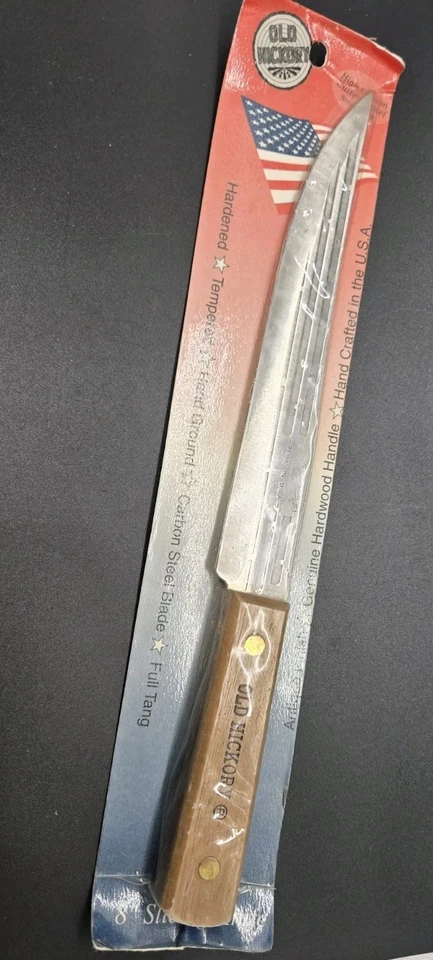 Old Hickory 75-8 Slicing Knife USA Made Carbon Steel NOS Sealed Vintage Blade - Image 2 of 3