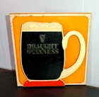 Vintage 3D Draught Guinness Beer Hard Plastic Sign