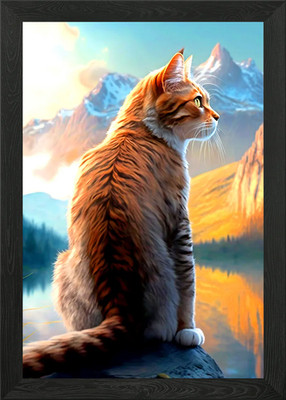 Katze gerahmtes Wandbild Poster Leinwanddruck Bild