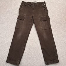 Duluth Flex Fire Hose Standard Fit Cargo Work Pants 34x32 FITS 33x30 Brown Faded