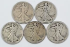1917 1917-D Obv/Rev 1917-S Obv/Rev Walking Liberty Half Dollars Silver x5 50c