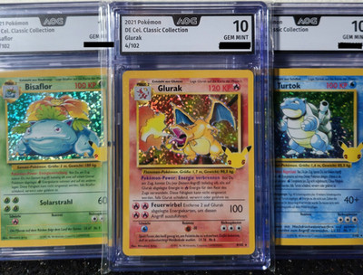 Pokémon 2021 Bisaflor Glurak Turtok  Celebration 25th AOG 10 Set Trio
