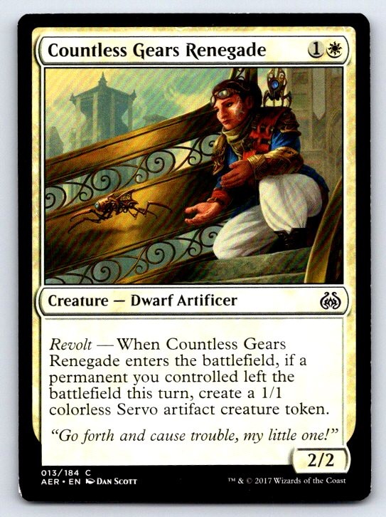 Countless Gears Renegade 13 Common Aether Revolt Magic: The Gathering LP