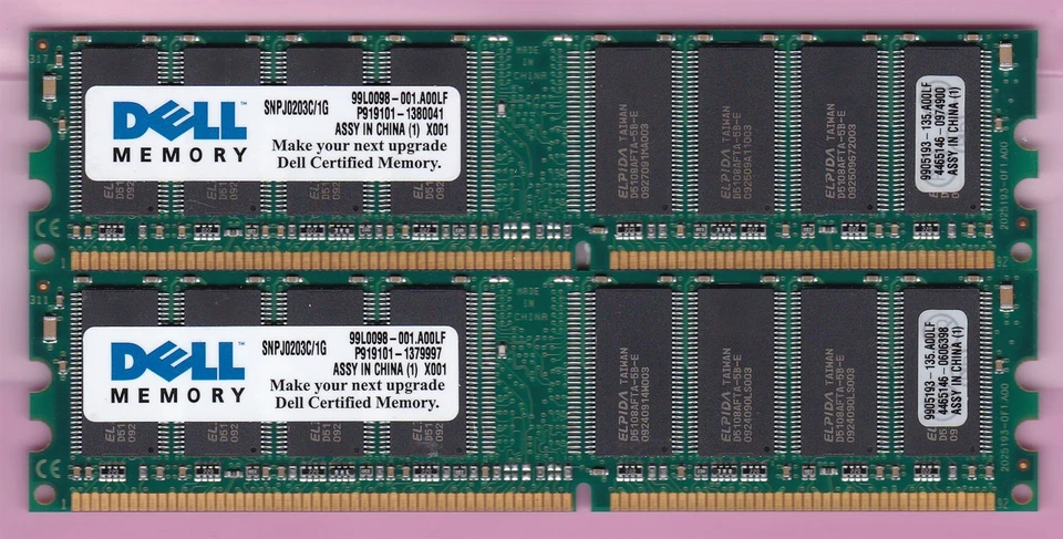 2GB 2x1GB PC3200 DELL SNPJ0203C/1G ELPIDA DDR-400 Desktop Ram Memory Kit DDR1 - Image 4 of 4
