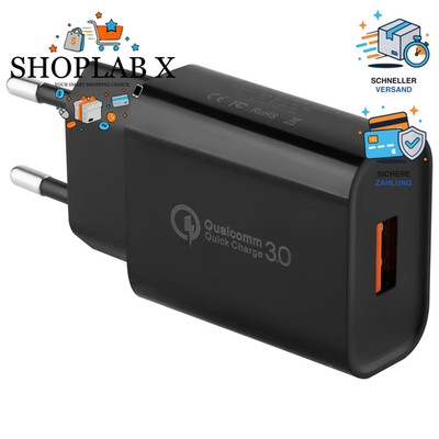 USB Ladegerät 18W Quick Charge 3.0 Schnellladegerät für Smartphones Netzteil