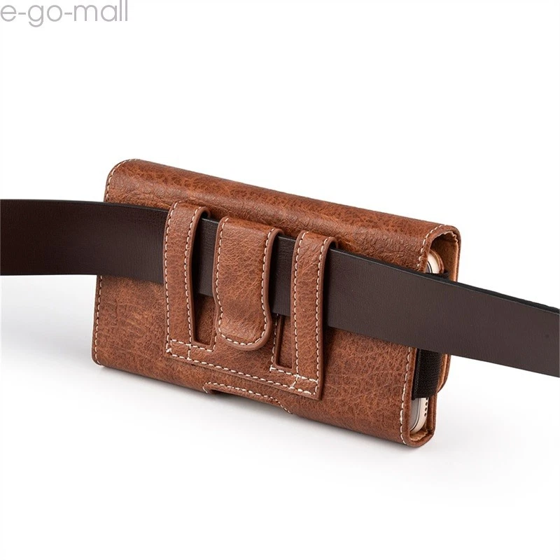 Universal Cell Phones Pouch Case Horizontal PU Leather Holster With Belt Clip - Image 4 of 4