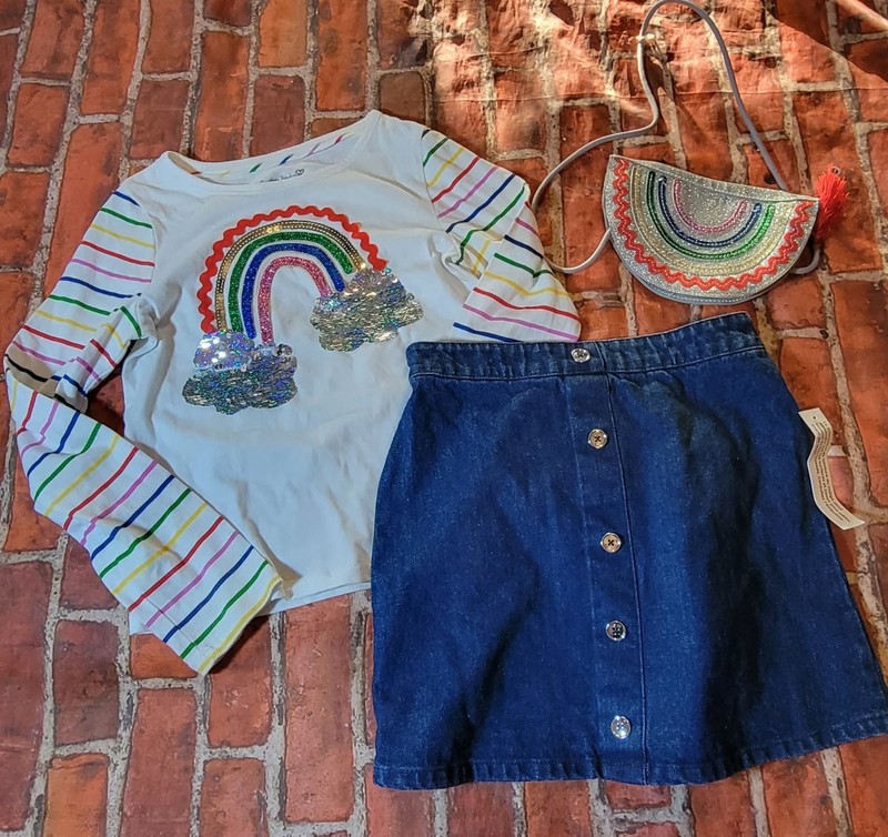 Cynthia Rowley Girls Rainbow Set Sz 7/8 7 8 With Purse