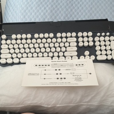 ProtoArc MECH K300 Mechanical Keyboard Wired/Wireless Bluetooth Black White QWE 