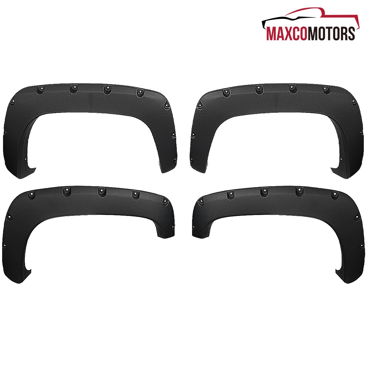 4-Piece Textured Black Fender Flares For 1988-1998 Chevy/GMC C/K 1500 - Rugged Pocket Style, Polypropylene