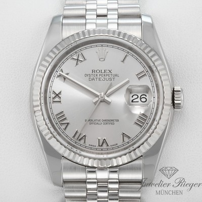 Rolex Datejust 36 mm 116234 2017 LC100 Edelstahl Weissgold 750 Automatik Gold
