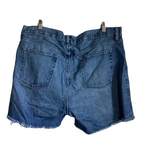 Old Navy Womens High Rise Slouchy Jean Shorts Blue Size 16 Distressed Ripped - Picture 5 of 13