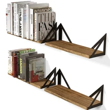 Wallniture Minori Floating Shelves Set of 4, Small Bookshelf Unit for Bedroom...