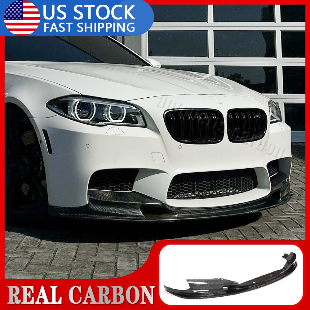 For BMW 5 Series F10 M5 Sedan 2011-16 Real Carbon Fiber Front Bumper Lip Spoiler