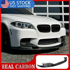For BMW 5 Series F10 M5 Sedan 2011-16 Real Carbon Fiber Front Bumper Lip Spoiler