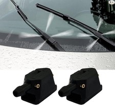 2-Piece Front Windshield Washer Nozzles, Arm-Mounted 4-Hole Spray Jets Universal