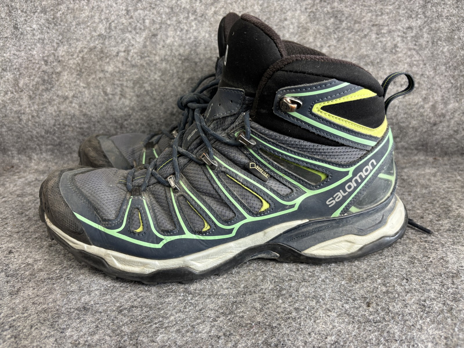 Scarpe Salomon X Ultra Mid GTX Uomo Taglia 10 Grigio Verde Impermeabili Escursionismo Trail