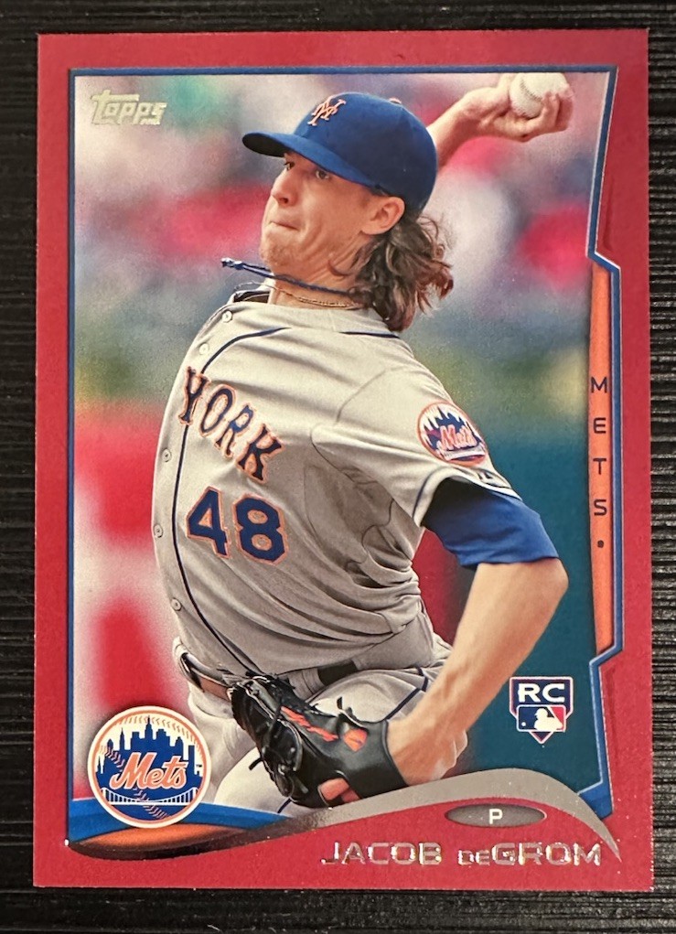 2014 Topps Update Jacob deGrom Rookie Red Border Parallel #US-50 Mets, Rangers