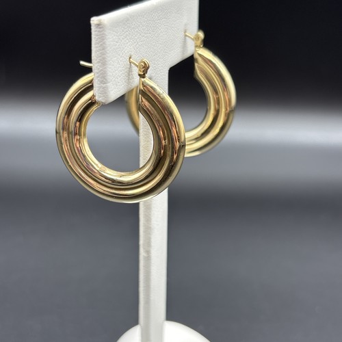 Pendientes de aro de diseñador de oro amarillo de 14K 4 gramos GCJ George Carter Jessop 29 mm
