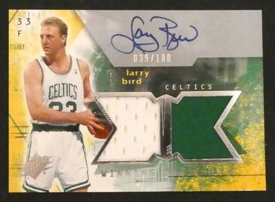 2004 Upper Deck SPX Larry Bird Winning Materials Signed Autograph WMA-LB 039/100
