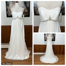 Stunning New David’s Bridal Greek Goddess Empire Waist Chiffon Wedding Gown!