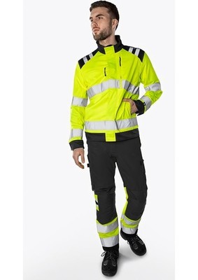 Fristads High Vis Green Hose Kl. 1 2649 GPLU Warnschutz-Gelb/Schwarz